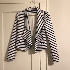 Blue and white Ark & Co. draped blazer